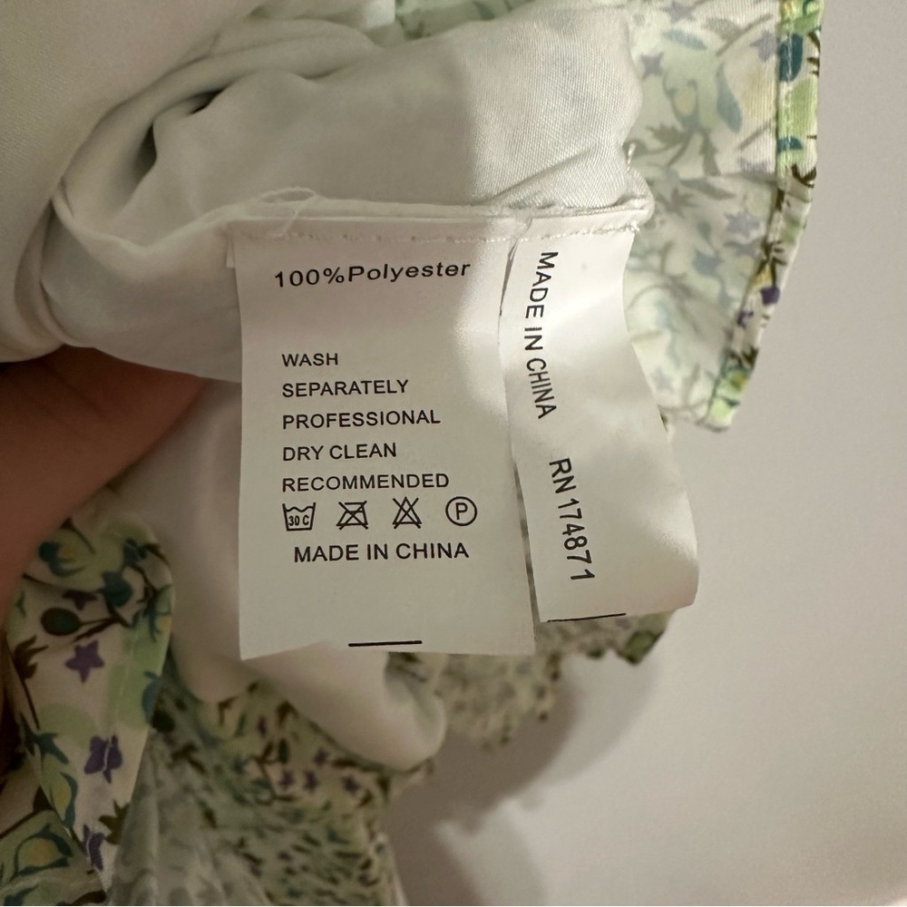Avantlook Short Puff Sleeve Floral Mini Dress Statement Collar‎ Size Medium - Picture 10 of 12